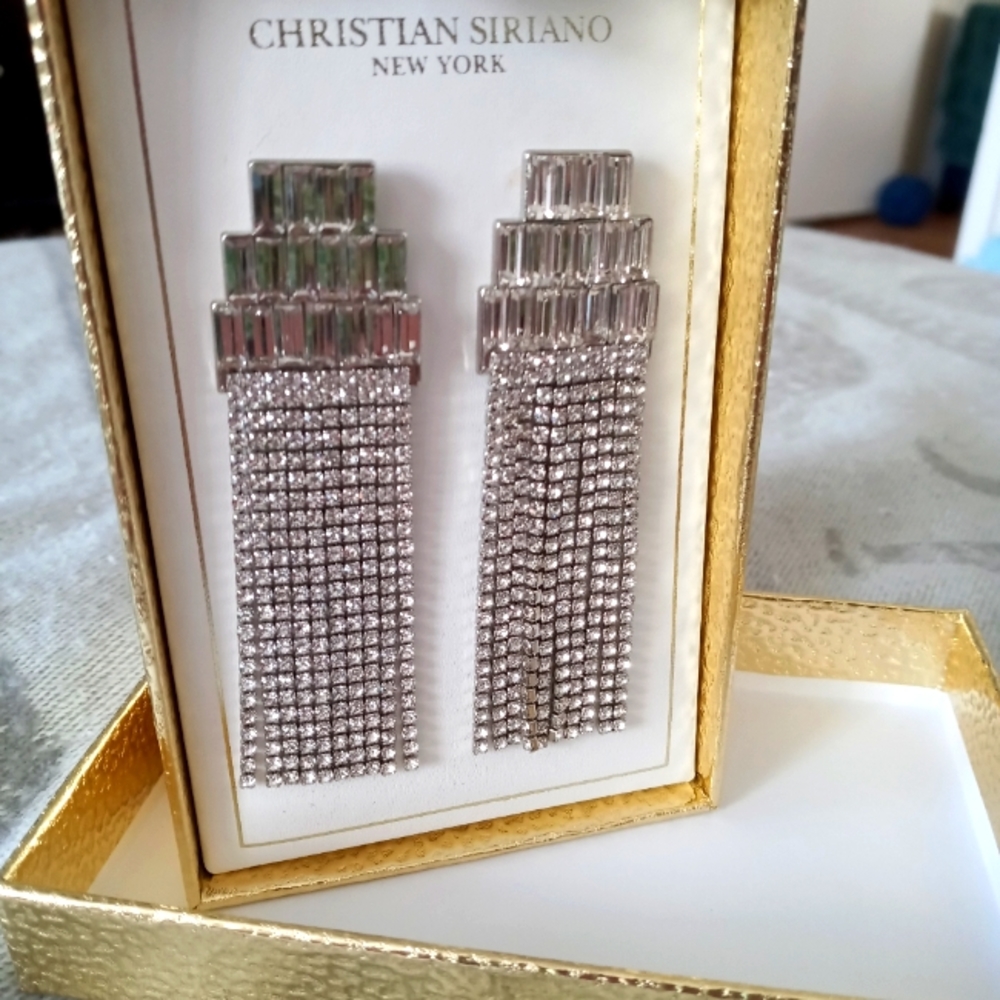 Art Deco Rhinestone Earrings